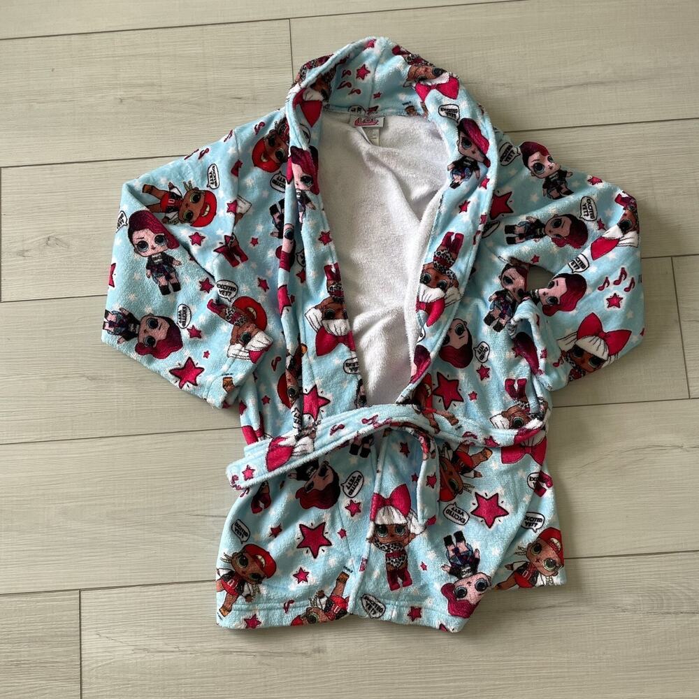 LOL Surprise Doll Girls Soft Bathrobe Blue 7/8y MGA Medium Robe